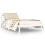 vidaXL Cadre de lit Bois de pin massif 100x200 cm blanc
