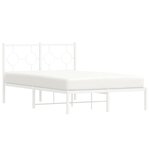 vidaXL Cadre de lit métal avec tête de lit blanc 120x190 cm