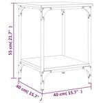 vidaXL Table basse chêne marron 40x40x55 cm bois d'ingénierie