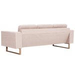 vidaXL Canapé à 3 places Tissu Crème