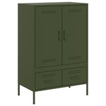 vidaXL Buffet haut vert olive 68x39x101 5 cm acier