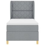 Lit à ressort vidaXL avec matelas - Gris clair - 90x200 cm Tissu