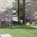 vidaXL Jardinières 2 Pièces Gris 70x70x70 cm Bois de pin massif