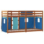 vidaXL Lit superposé sans matelas bleu 75x190 cm bois de pin massif