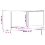 vidaXL Meuble TV mural avec lumières LED gris béton 80x31x35 cm