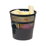 Corbeille à papier q-connect ajourée polystyrène souple et très résistant 15l coloris noir
