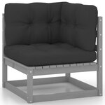 Salon de jardin meuble d'extérieur ensemble de mobilier 9 pièces avec coussins gris bois de pin massif 02_0017980
