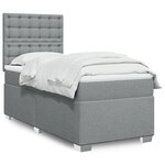 vidaXL Sommier à lattes de lit et matelas Gris clair 90x190 cm Tissu