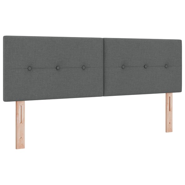 vidaXL Tête de lit LED capitonnée gris foncé 80 cm tissu