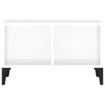 vidaXL Table basse Blanc brillant 60x50x36 5 cm Bois d'ingénierie