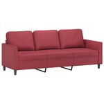 vidaXL Ensemble de canapés 3 Pièces et coussins Rouge bordeaux Similicuir