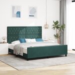 Cadre de lit vidaXL en vert foncé  180x200 cm  velours