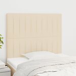 vidaXL Têtes de lit 2 Pièces Crème 90x5x78/88 cm Tissu