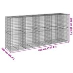 vidaXL Panier gabion avec couvercle 450x100x200 cm fer galvanisé