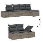 vidaXL Ensemble de canapé de jardin 6 pièces avec coussins gris en poly rotin