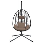 vidaXL Chaise suspendue en forme d'œuf et support taupe rotin et acier