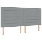 vidaXL Tête de lit Design Lignes Gris Clair 200 cm Tissu