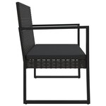 vidaXL Salon de jardin 4 Pièces avec coussins Noir Résine tressée