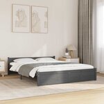 vidaXL Cadre de lit sans matelas gris bois massif 135x190 cm