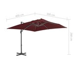 vidaXL Parasol de jardin en porte-à-faux avec mât en aluminium
