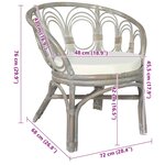 vidaXL Chaise de salle à manger avec coussin gris Rotin naturel et lin