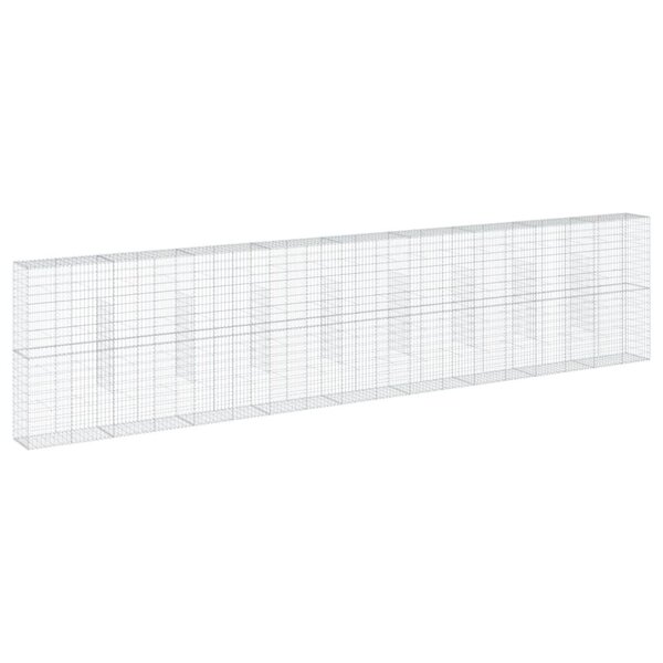 vidaXL Panier gabion avec couvercle 900x50x200 cm fer galvanisé