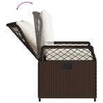 vidaXL Ensemble à manger de jardin 5 Pièces et coussins marron poly rotin