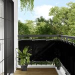 vidaXL Écran de balcon noir 75x1000 cm 100  polyester oxford