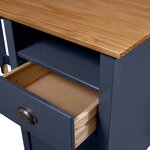 Bureau table poste de travail meuble d'ordinateur informatique étude Hill avec 3 tiroirs 120 x 50 x 74 cm Pin solide gris 02_0023860