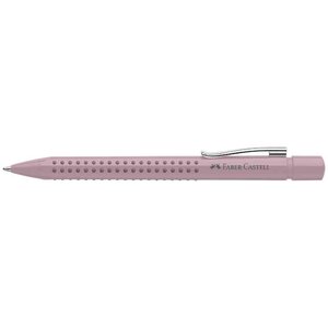 Stylo à bille rétractable GRIP 2010 pointe moyenne corps rose trait bleu x 5 FABER-CASTELL