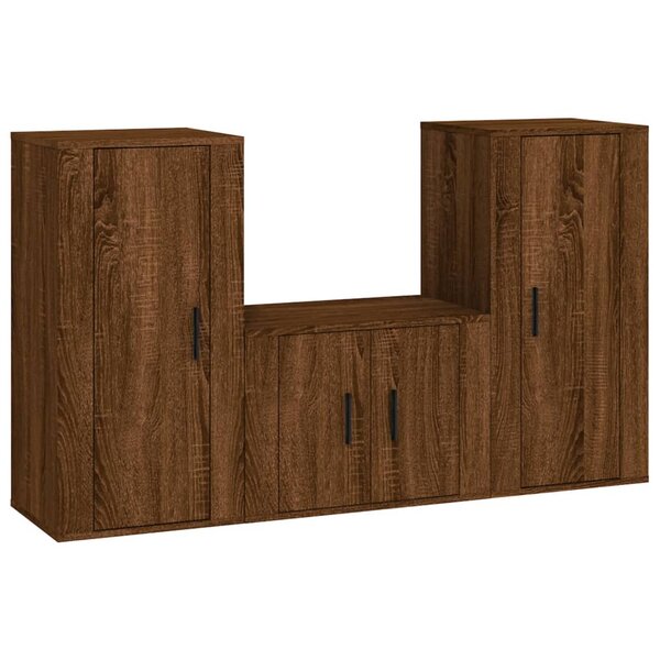 vidaXL Ensemble de meubles TV 3 Pièces Chêne marron Bois d'ingénierie