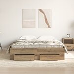 Lit vidaXL avec tiroirs Chêne artisanal 135x190 cm Bois d'ingénierie
