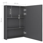 vidaXL Armoire de salle de bain à miroir LED gris 50x13x70 cm