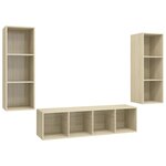 vidaXL Ensemble de meubles TV 3 Pièces Chêne sonoma Bois d'ingénierie