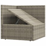 vidaXL Salon de jardin 3 Pièces avec coussins Gris Résine tressée