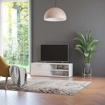 vidaXL Meuble TV Blanc brillant 120x34x37 cm Bois d’ingénierie