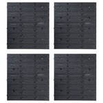 vidaXL Kit de bacs de stockage et panneaux muraux 80 Pièces Rouge et noir