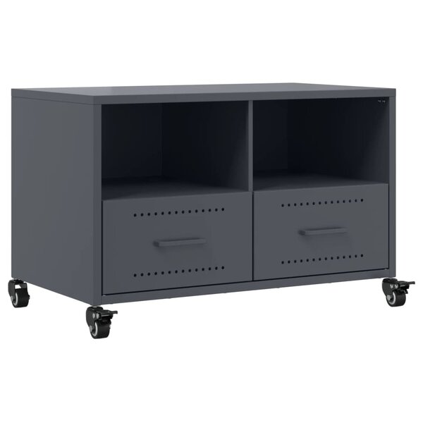 vidaXL Meuble TV anthracite 68x39x43 5 cm acier laminé à froid