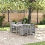 vidaXL Ensemble de salle à manger de jardin 5 pièces avec coussins gris clair poly rotin