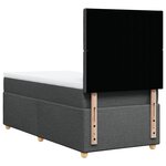 vidaXL Sommier à lattes de lit avec matelas Gris foncé 90x200 cm Tissu