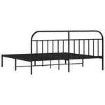 vidaXL Cadre de lit métal sans matelas avec tête de lit noir 193x203cm
