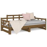 vidaXL Lit coulissant sans matelas marron miel 2x(90x200) cm