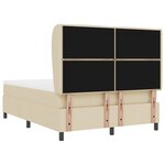 Lit à ressort vidaXL avec matelas Crème 140x200 cm en tissu