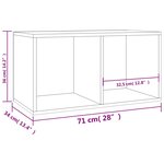 vidaXL Boîte de rangement de vinyles Chêne sonoma 71x34x36 cm