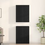 Armoires vidaXL 2 Pièces Chêne Noir 69 5x34x180 cm Bois d'ingénierie
