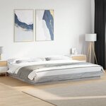 vidaXL Cadre de lit et lumières LED sans matelas sonoma gris 180x200cm