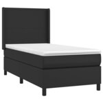 vidaXL Sommier à lattes de lit matelas LED Noir 90x200 cm Similicuir