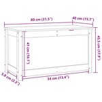 vidaXL Boîte de rangement 80x40x45 5 cm Bois massif de pin