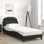 vidaXL Cadre de lit avec LED sans matelas noir 90x190 cm
