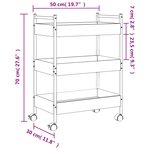 vidaXL Chariot de cuisine chêne sonoma 50x30x70 cm bois d'ingénierie